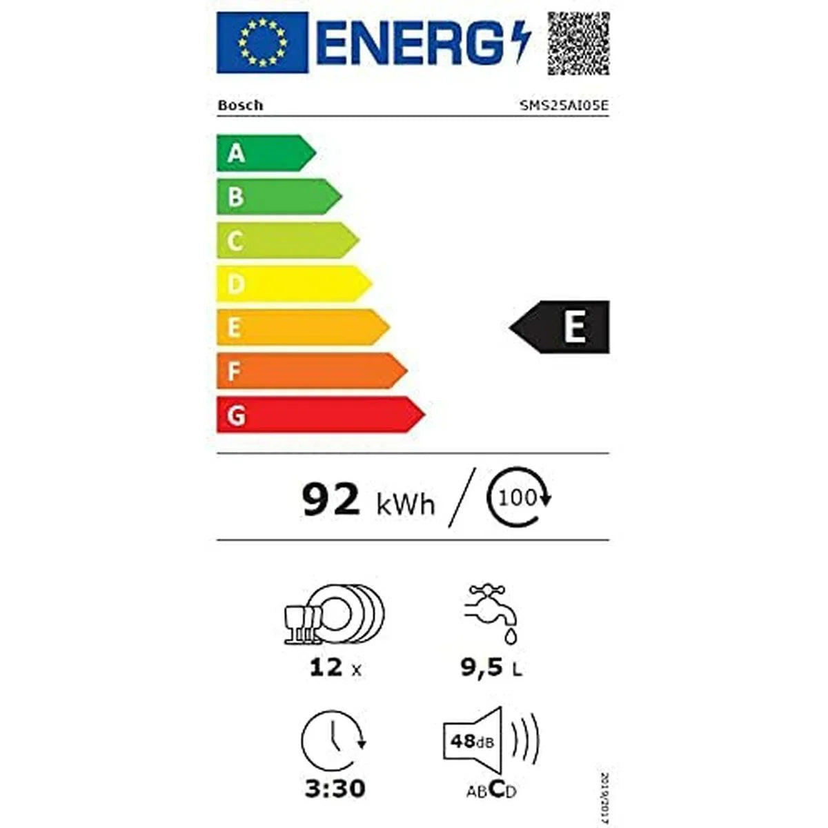 Dishwasher BOSCH SMS25AI05E Stainless Steel 60 cm