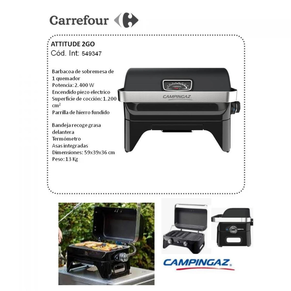 Gas Barbecue Attitude 2go - Black